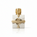 Luxury minimalist perfume bottle of Aromatix Platine Blanc 100ml Eau De Parfum, showcasing its clean metallic-accented design and heavy premium cap, displayed next to its official high-end presentation box.