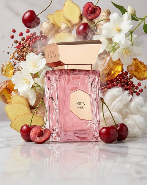 French Avenue Irida perfume lifestyle image, floral and fruity fragrance notes