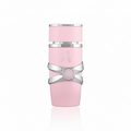 Silk and Sillage Lattafa Yara Pink perfume bottle with pink floral design, 100ML, shown in an elegant display.