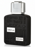 Lattafa Ramz Silver perfume bottle in 100ML size, featuring a sleek design by Silk and Sillage.