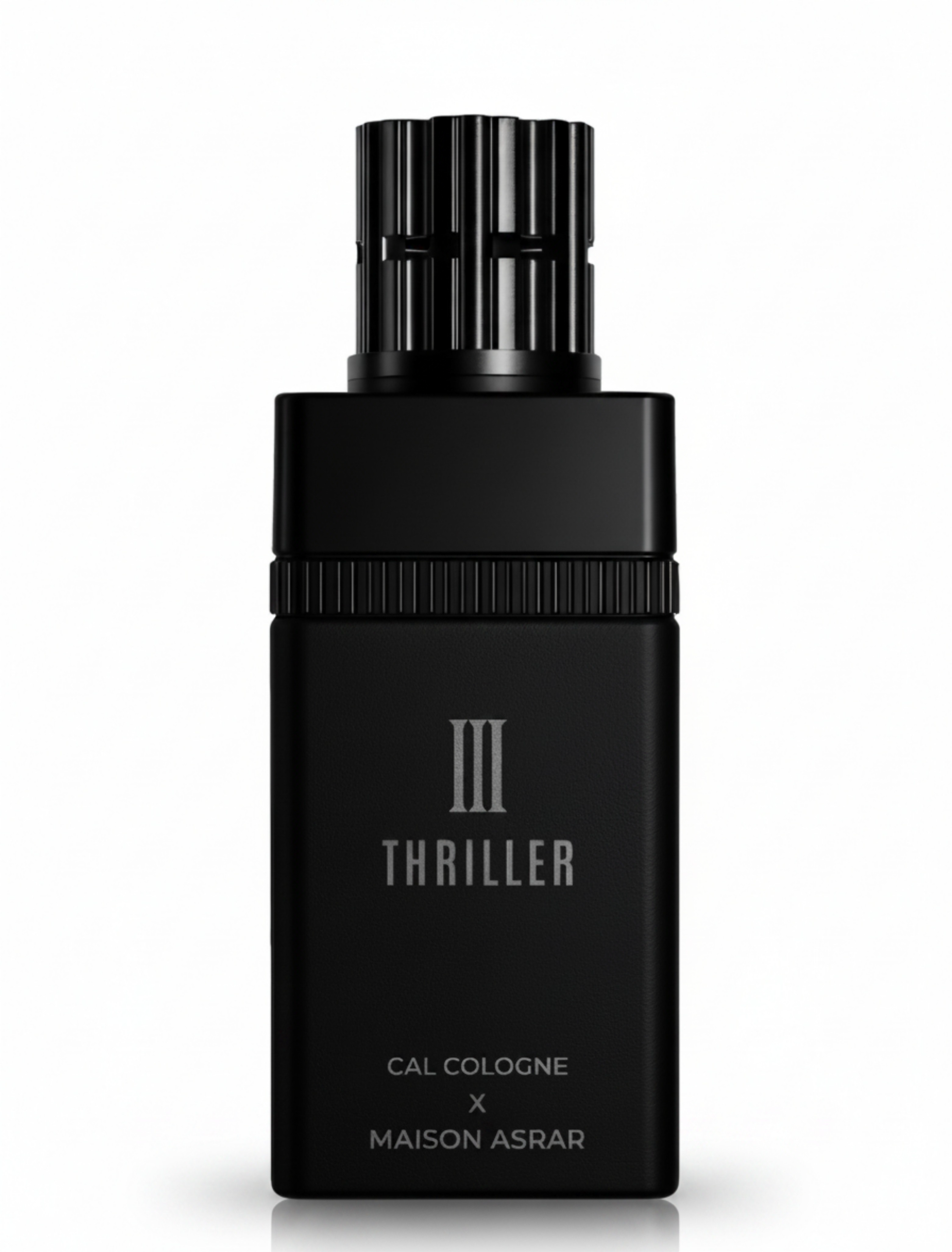 Silk and Sillage Maison Asrar Thriller III Extrait de Parfum bottle, 100ml, sleek modern design.