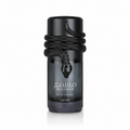Luxury black perfume bottle of Lattafa Musamam Black Intense 100ml Eau De Parfum, featuring a striking gold and black snake wrapped around the bottle, displayed in its premium textured presentation box.