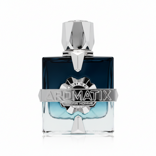 Silk and Sillage French Avenue X Aromatix Frostbite 100ml extrait de parfum bottle with icy blue and silver design.