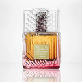 Silk and Sillage Lattafa Khamrah Dukhan 100ml perfume bottle, smoky dark amber glass design.