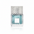 Silk and Sillage Lattafa Khamrah Waha 100ml perfume bottle, crystal-cut glass with green and gold accents.