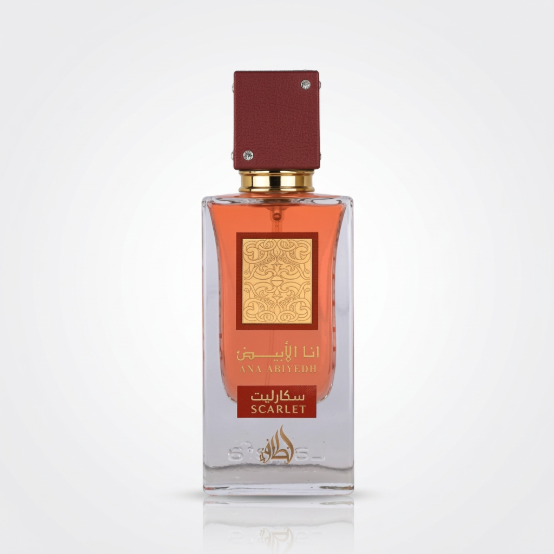 Lattafa Ana Abiyedh Scarlet 60ml eau de parfum bottle, front view