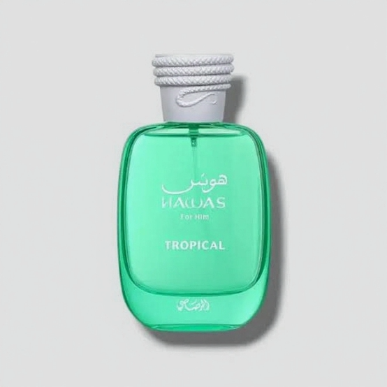Rasasi Hawas Tropical 100ml eau de parfum bottle, front view