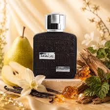 Silk and Sillage Lattafa Ramz Silver 100ML perfume bottle with sleek silver design and clear cap.